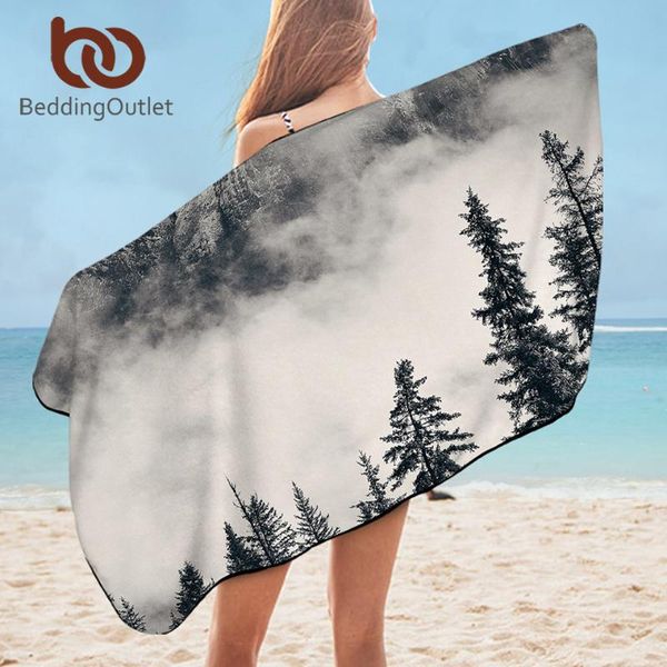 

towel beddingoutlet forest bathroom coniferous tree microfiber beach for foggy mountain blanket nature beauty toalla