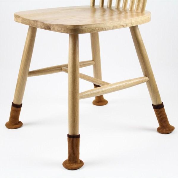 

chair covers 4pcs european double layer knitting thickened round bottom ant slip table and foot cover leg protection