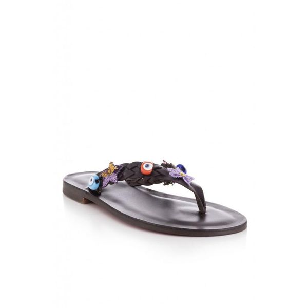 

slippers handmade genuine leather brown women sandals summer 2021, Black