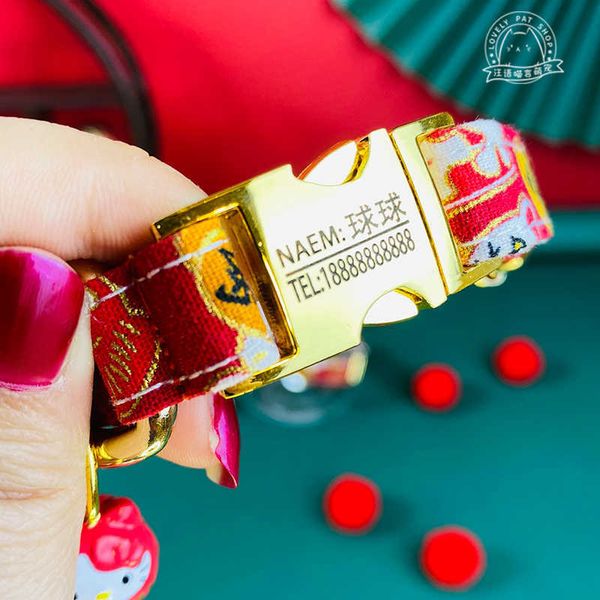 

hefeng brand collar cat bell lettering pet small dog anti lost necklace tag