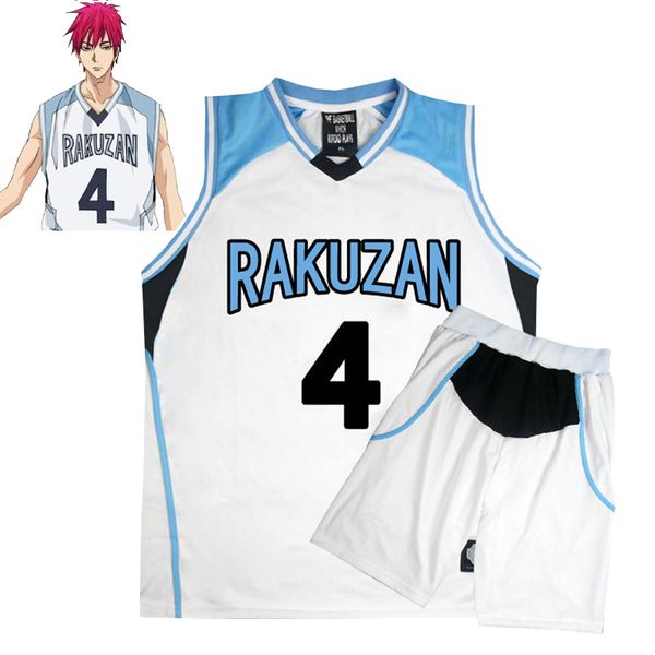 Anime Kuroko não Uniformes Basuke Basket traje de Cosplay Rakuzan escola Akashi Seijuro Homens Jersey Sportswear t-shirt Shorts