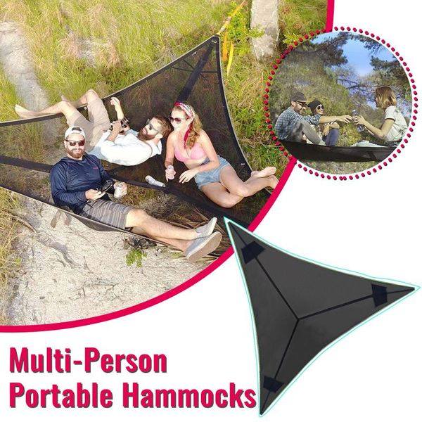 

outdoor gadgets 3 person portable nylon ropecamping hammock giant aerial camping hammocks multi-person sleeping swing