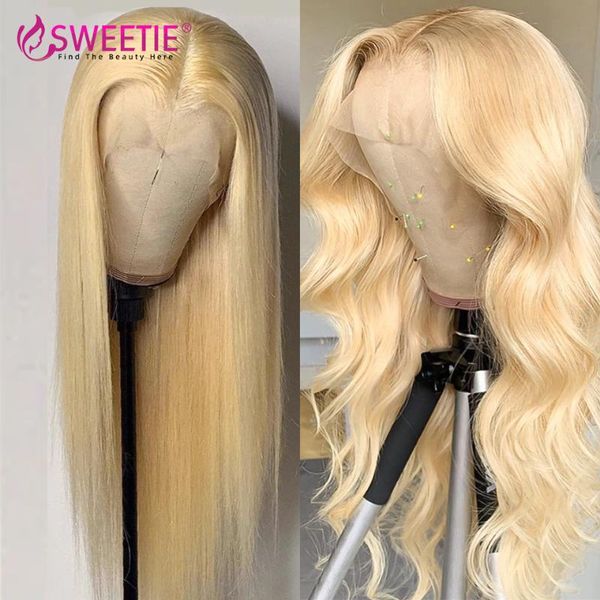 

lace wigs 30in brazilian remy straight & body wave 613 blond 13x4 front human hair transparent frontal wig 150 density, Black;brown