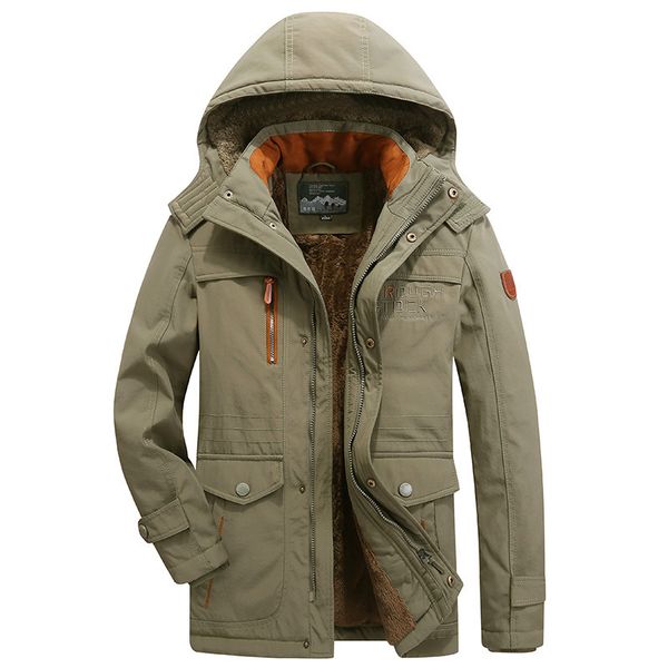 Дизайнерская зимняя куртка мужчины теплые длинные грузовые куртки толстые бархатные термальные парчаны военный стиль теплые мягкие пальто плюс азиатские S
