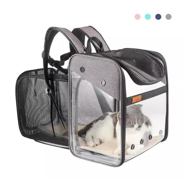 

cat carriers,crates & houses retractable backpack full view transparent breathable portable travel pet small dog supplies