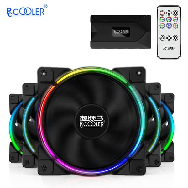 

fans & coolings pccooler computer case cooler 120mm argb pwm cooling fan dual light loop quiet 5 in 1 pc with wireless controller