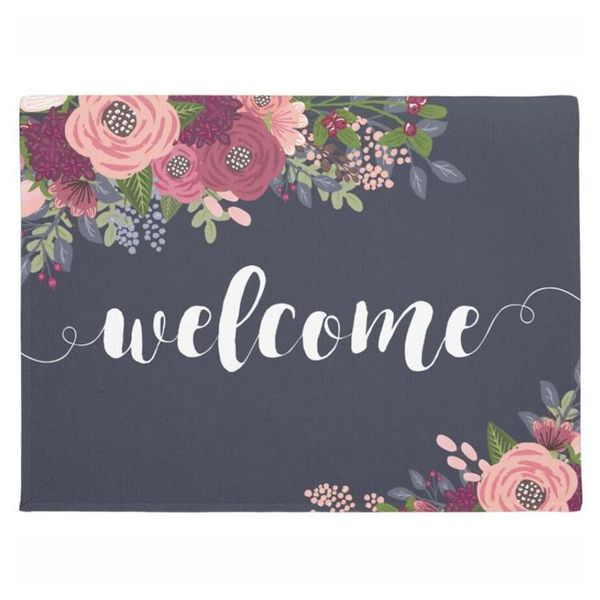 

cushion/decorative pillow elegant rose hydrangeas bouquets blossom floral welcome door mat non slip rubber doormat flowers floor entry rug c