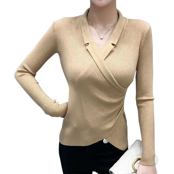 

women's sweaters 2021 v-neck bottoming sweater women wear net celebrity trend self-cultivation outer thick pullover, White;black