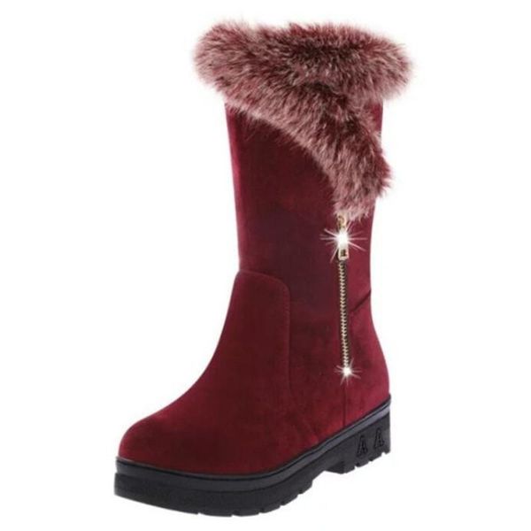 

boots warm snow women 2021 thick mid-tube non-slip womens winter high-fashion casual women's shoes platform, Black