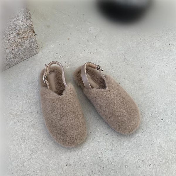 

sandals low woman leather female shoe buckle block heels low-heeled girls 2021 flat strap outside fashion closed velvet chunky, Black