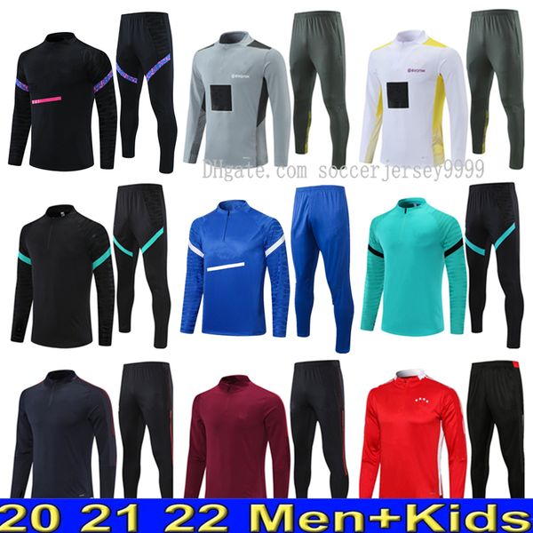 

sane mens + kids football tracksuits training suit jersey jacket sets 2021 2022 men kid kit soccer tracksuit jerseys set jogging kits chanda, Black