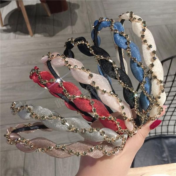 

luxury crystal rhinestone headbands fashion women hair accessories headdress padded hairbands hairband sparkly hoop, Silver