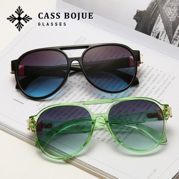 

fashion sunglasses frames men's and women's same pilot glasses trend transparent mirror round frame ins, Black