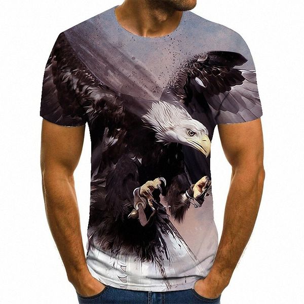 

men's tee t shirt 3d print graphic prints eagle plus size round neck casual daily print short sleeve basic fashion designer big and ta, White;black