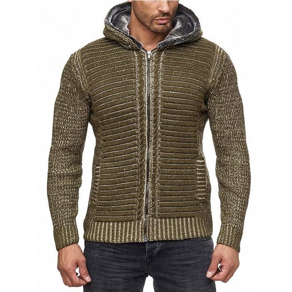 

men's sweaters 2022 fashion solid knitted hooded autumn harajuku men zip-up cardigan hoodies winter warm mens casual hoodie, White;black