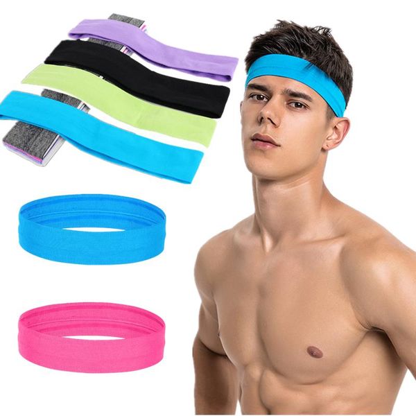 

sweatband men's sports headband elasticity women's yoga running outdoor headscarf fitness safety, Yellow;black