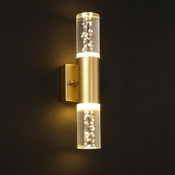 

wall lamp up down aluminum crystal bubble light double head indoor lighting 6w modern led for bedroom living room corridor