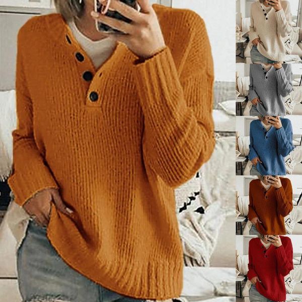 

autumn winter sweaters for women solid color long sleeve loose sweater button female fashion casual ladies pullover women's, White;black