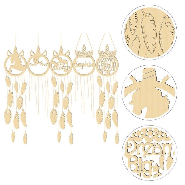 

other arts and crafts 5 sets of diy wood dream catcher making kit pendants
