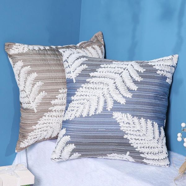 

cushion/decorative pillow christmas white pine leaves sofa cushions chenille 45x45cm simple brown grey pillowcase xmas home living room deco