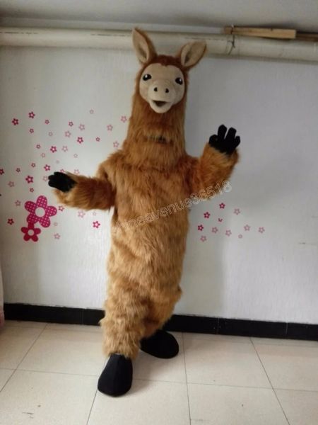 Halloween-Lama-Maskottchen-Kostüm, Top-Qualität, Cartoon-Charakter, Karneval, Unisex, Erwachsene, Größe, Weihnachten, Geburtstag, Party, ausgefallenes Outfit