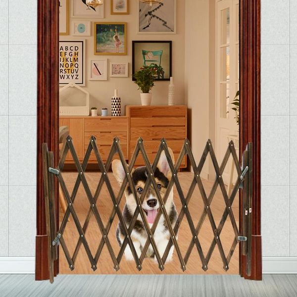 

dog houses & kennels accessories 1pcs multi-purpose carbonized pet gate fence retractable sliding door children's playpen for wall bedr