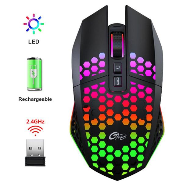 

mice 2.4ghz wireless gaming mouse rgb led backlit 8 keys lap800/1200/1600 dpi adjustable ergonomic computer notebook