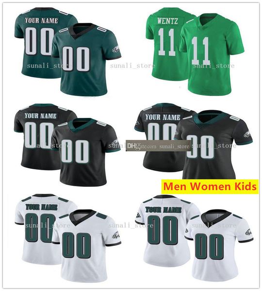 

sewed new men women kids 10 desean jackson 13 travis fulgham 17 alshon jeffery 24 darius slay jr 62 jason kelce 20 brian dawkins jerseys, Black;red