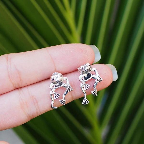 

stud small golden toad frog earring earrings for women female christmas jewelry, Golden;silver