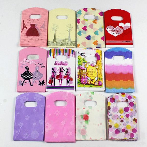 

gift wrap carton cute 9*15cm packaging bags plastic shopping with handle