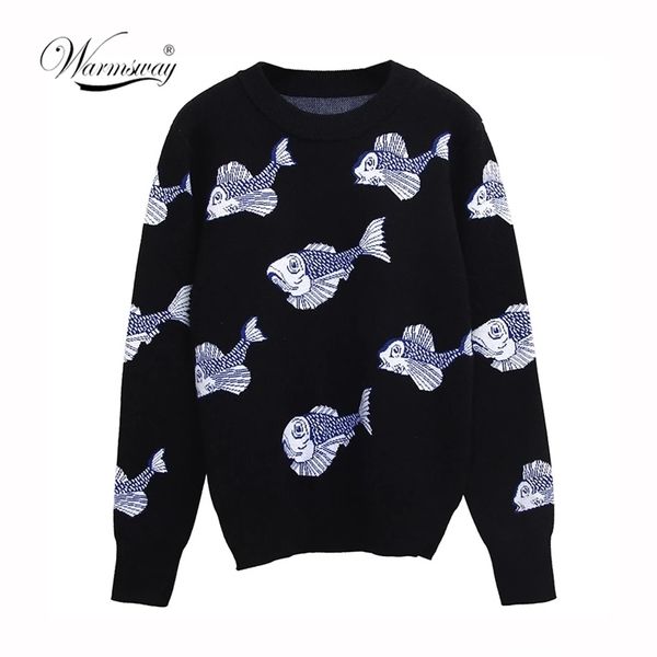

autumn winter cartoon knitted women sweaters pullovers long sleeve sweater slim pull femme jumpers sueter mujer c-244 210805, White;black