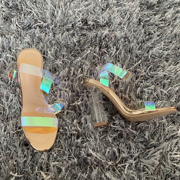 

summer pvc clear transparent strappy high heels shoes women sandals peep toe party female ladies shoes woman sandalias, Black