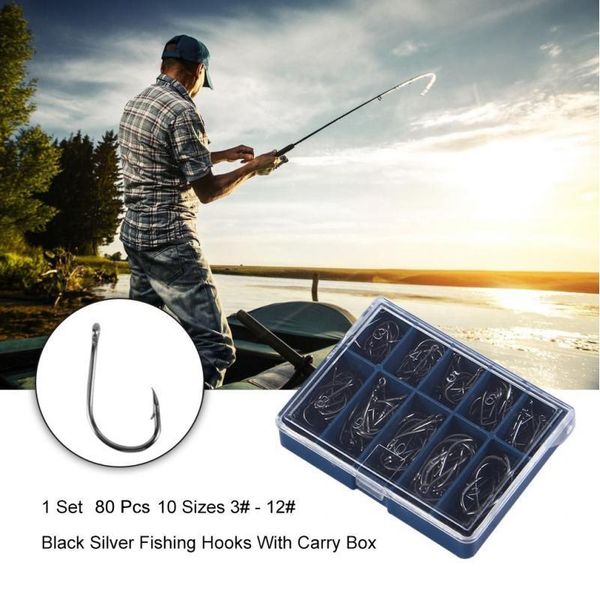 

100pcs/box fish hook high carbon steel barbed 3#-12# 10 series in fly fishing hook worm pond fishing bait holder jig ho jllirc
