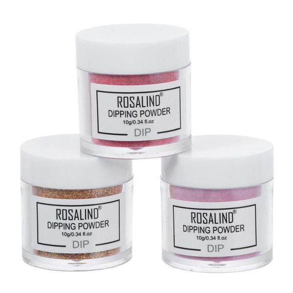 

nail glitter 3pcs dipping powder for manicure polish diy acrylic, Silver;gold