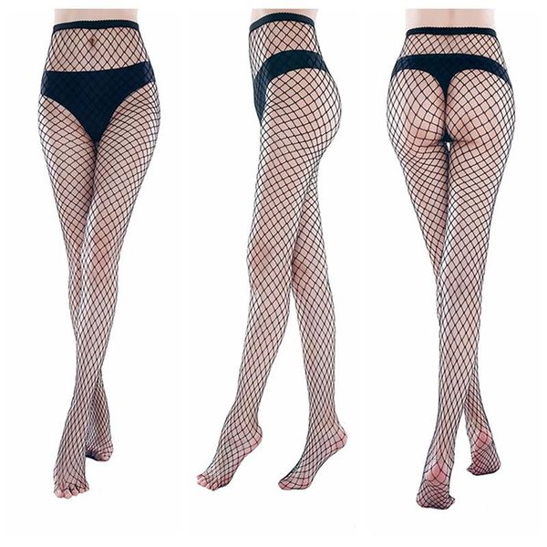 

2021 fishnet stockings women mesh stocking pantyhose nylon tights ladies black long stockings over the knee socks, Black;white