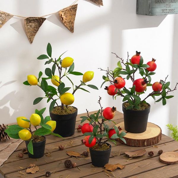 

decorative flowers & wreaths high end artificial flower pomegranate potted fruit for living room and bedroom berry bonsai home decorat