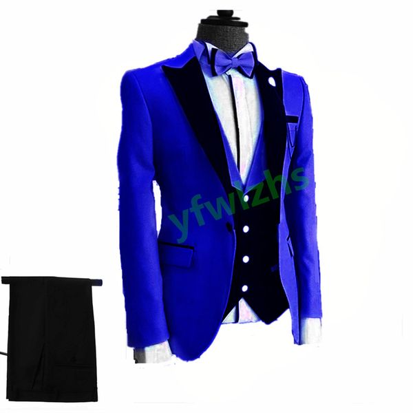 

custom-made one button groomsmen peak lapel groom tuxedos men suits wedding/prom/dinner man blazer(jacket+pants+tie+vest) w928, Black;gray