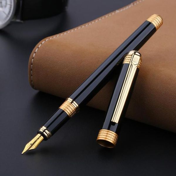 

fountain pens picasso pimio 909 brand space time of london metal pen black with golden clip original box fine nib gift