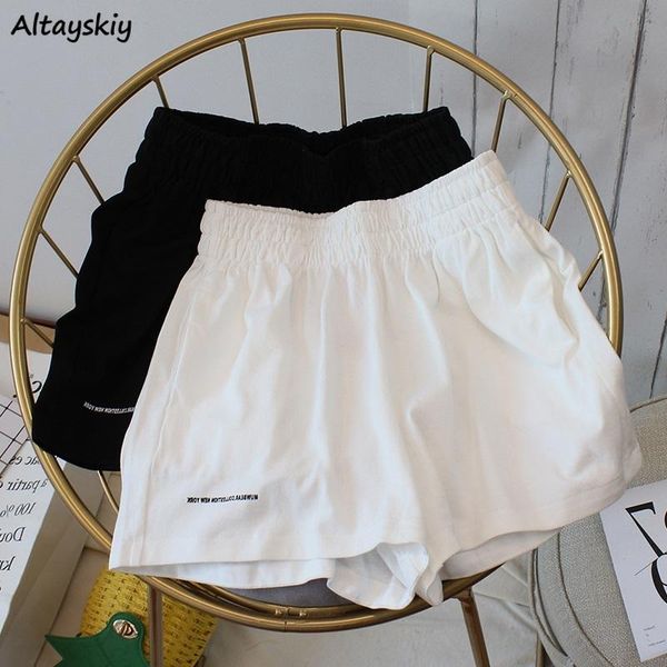 

women's shorts women letter printed leisure loose running summer all-match empire elastic waist trousers ulzzang mujer chic bottoms, White;black