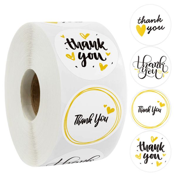 

500pcs 1inch thank you business label handmade gift bag box decor baking envelope wedding adhesive stickers