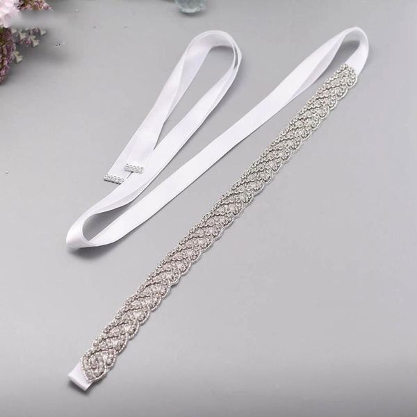 

wedding sashes silver crystals dress belt for women bride white black champagne silk satin bridal accessories prom evening sash