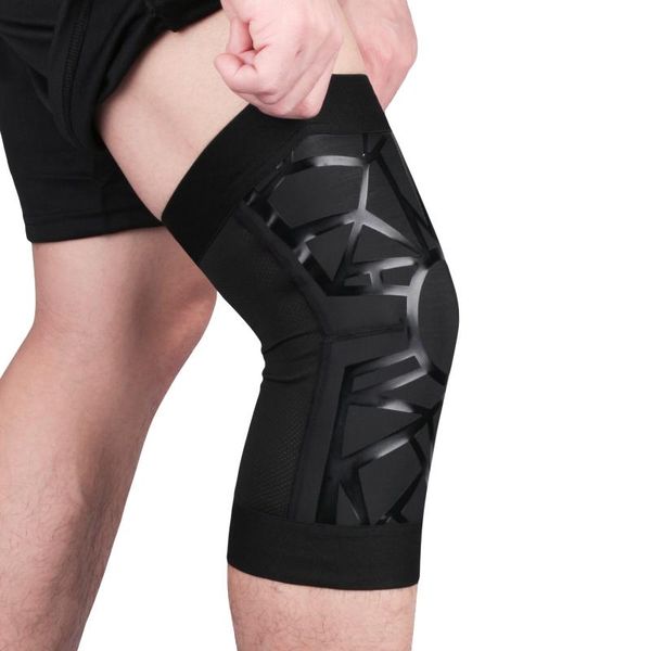 

1pc compression support sleeve protector elastic kneepad outdoor gym basketball running new, Black;gray