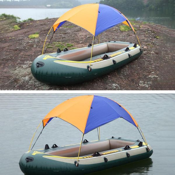 

inflatable boat folding sunshade tent dinghy awning fishing shade cover 2/3/4 person sun canopy rain shelter boat accessories