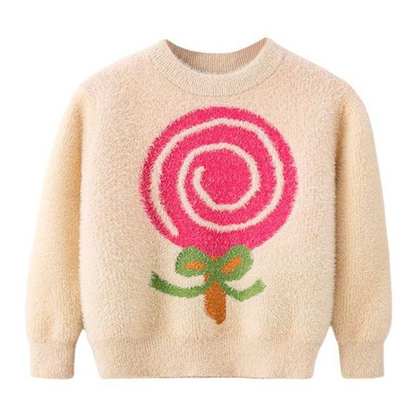 

girls autumn fall winter cute swearter lollipop printed knitwear y1024, Blue