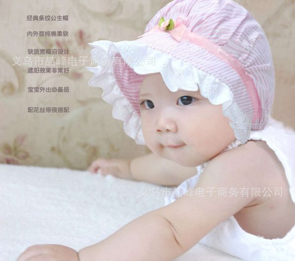 

zhefeng spring girls' cotton cap, baby girl basin children's korean pure fisherman's hat, sun visor, Yellow