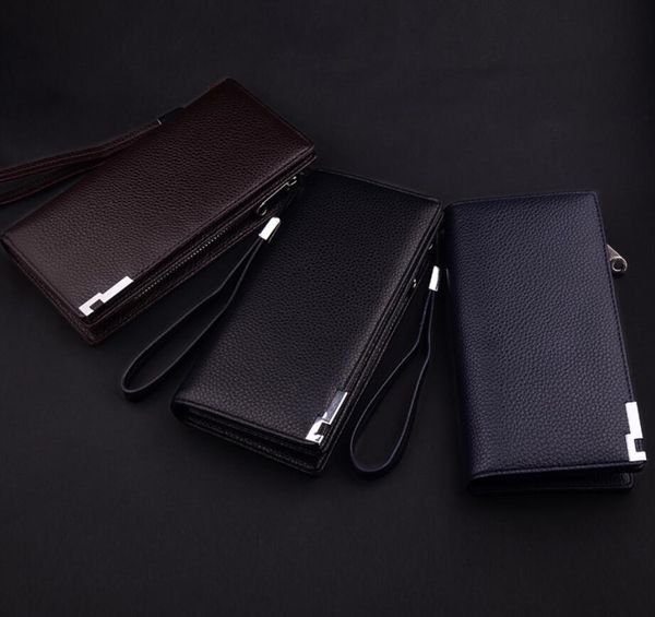 

hbp-men paris fold short wallet leather black white fold wallets women long style purse wallet card holders with gift, Brown;gray