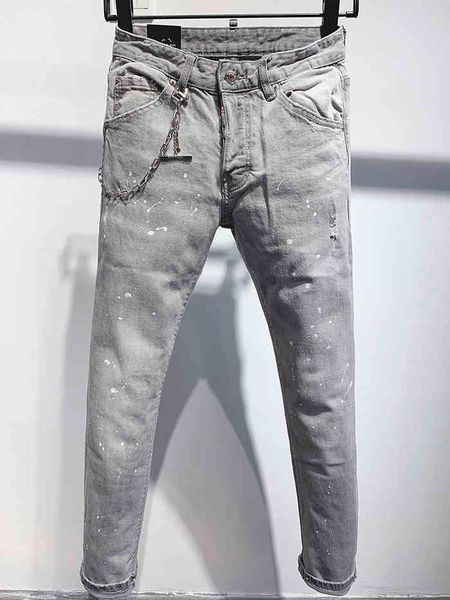 

men's jeans dsqsabcd 2 dsq brand men italy jeans pants grey biker men slim denim trousers hole pants for 9633 m3uq, Blue