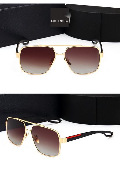 

retro polarized luxury mens designer sunglasses rimless gold plated square frame brand sun glasses fashion eyewear with case, White;black