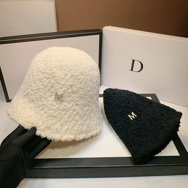 

autumn and winter children's rabbit hair leisure outdoor warm thickened fisherman's hat water drill bucket hat, Yellow