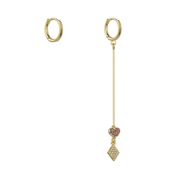 

hoop & huggie fashion simple long line tasssel huging earrings personality accessories punk gold color for women jewelry, Golden;silver